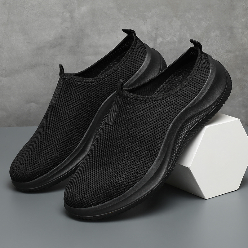 Summer New Breathable Sports Mesh Men's Large Size Outdoor Lightweight Running Shoes, Youth Slip-on Casual Shoes_vogvips.com