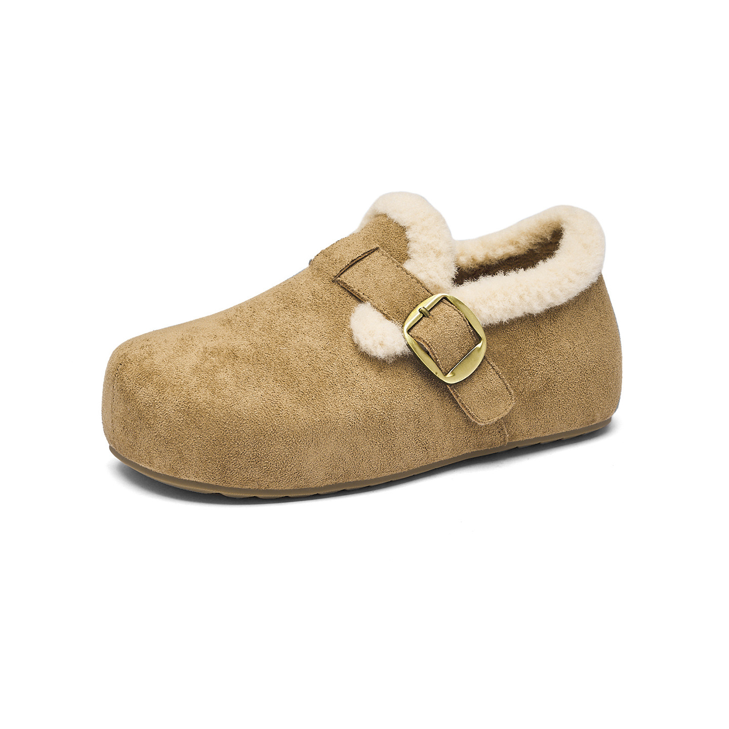 Augu Lion Deng Xiaoping Boccan zapatos para mujeres 2025 nuevo invierno todo incluido zapatos de algodón grueso con un pedazo de zapatos de nieve