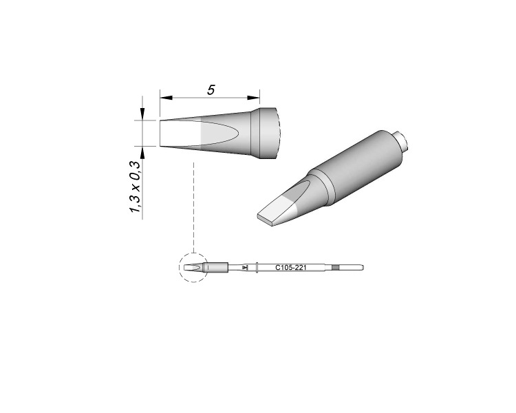 西班牙 JBC C115221 凿形烙铁头1,3 X 0,3 C115-221