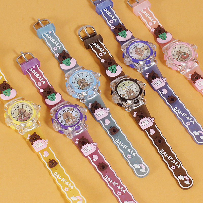 Cartoon Watch Luminous 3D New Quartz Watch Silicone Student Kidsren's Birthday Gift Digital Pointer Watch Accessories
