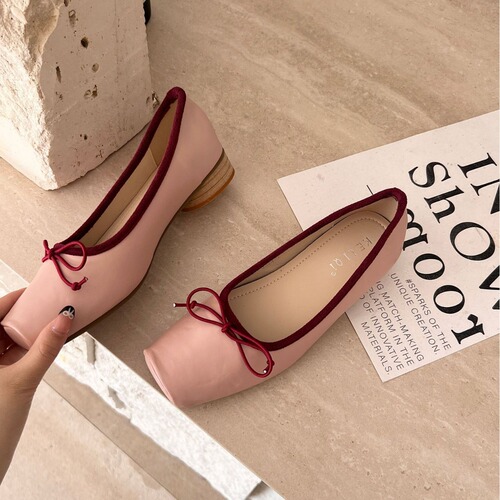 2024-1~ Criss-Cross French Square Bow Mary Jane Shoes for Women, 2024 New Ballet Flats