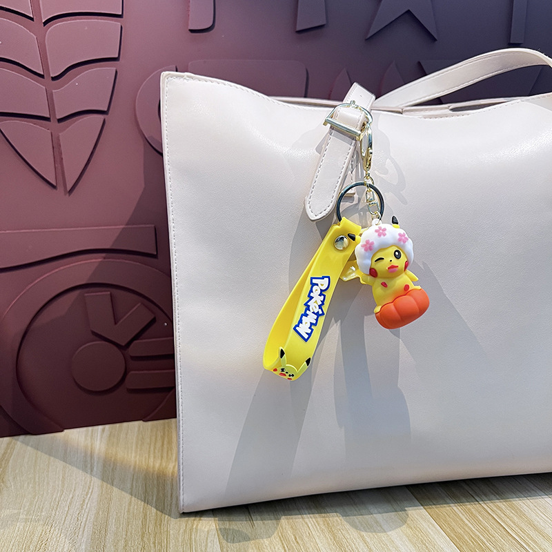 Nuevos dibujos animados calabaza Pokémon llavero de silicona lindo muñeca mochila para automóviles accesorios de regalo