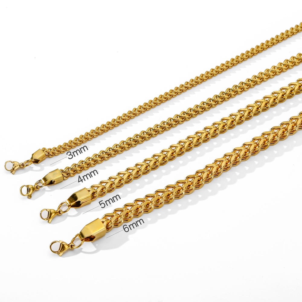 Necklace Classification Simple Style Classic Style Geometric 304 Stainless Steel Plating Unisex Necklace Men Chain Necklaces