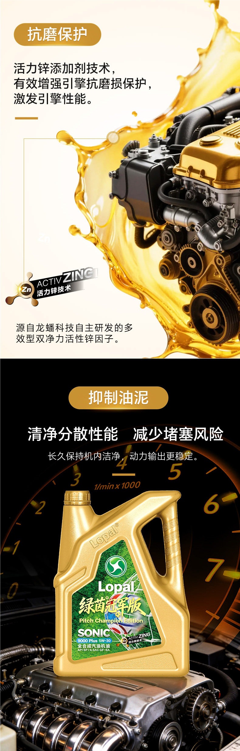 Longpan 9000 5W30 Fully Synthetic Motor Oil 5W40/0W20 National Standard 4L Silent Energy-Saving Anti-Wear SNSP Genuine Product