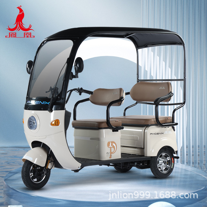 Phoenix triciclo eléctrico doméstico pequeño para personas mayores scooter para personas mayores recoger niños doble fila con cobertizo puede jugar
