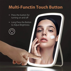 LED makeup mirror for dormitory, small desktop vanity mirror with light, portable foldable beauty makeup mirror with light