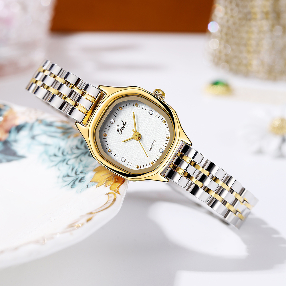Gordie Fashion Compact Textured Niche High-End Feel Women's Stainless Steel Butterfly Double Push Button Waterproof_voghion.com