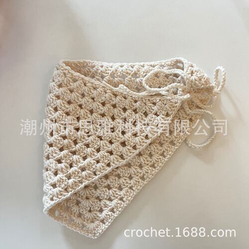 New Colorful Ethnic Hand Crochet Wide-Brim Hair Band for Women, Retro Farmhouse Style Hair Tying Band and Head Scarf Hat