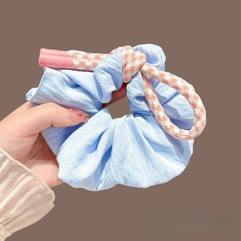 Cuerdas de cabello de viento pastoral pequeñas y altos valores faciales, anillo de cabello de intestino grande, sensación de una niña de banda de goma flácida, cuerdas de malla de banda de bola de cabeza