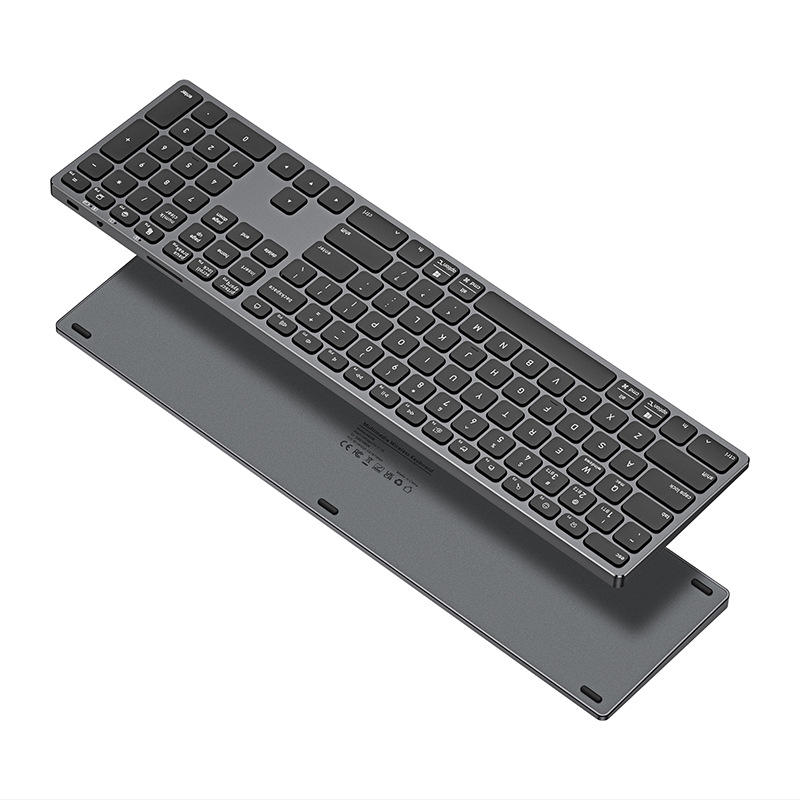 Super delgado 2 en 1 gran touch aluminio teclado Bluetooth computadora de escritorio portátil tablet teclado externo al por mayor