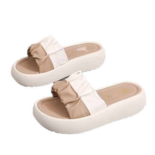 2026 nuevas sandalias de primavera y verano con faldas de playa zapatillas de soleas gruesas de color francés