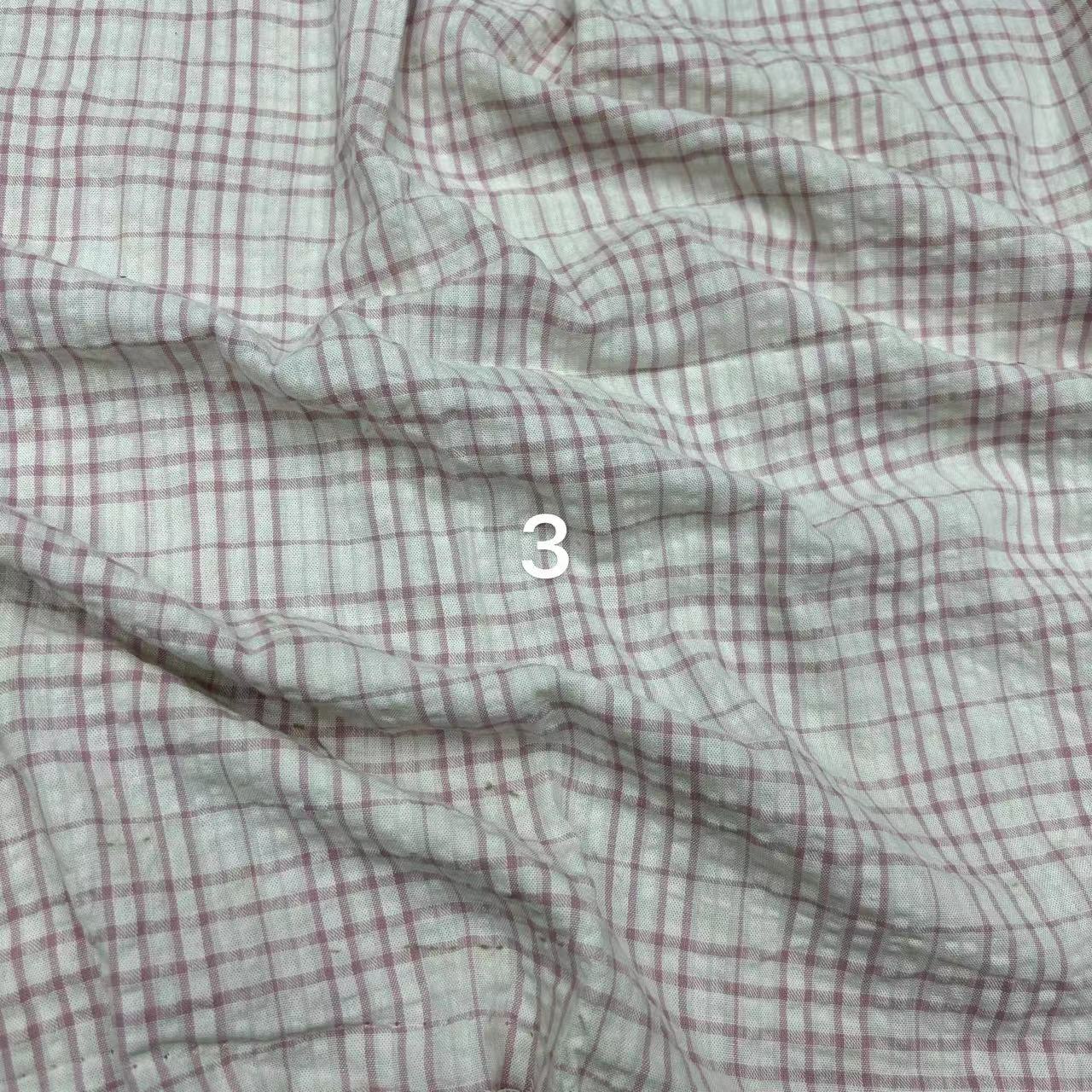 全棉色织泡泡格子春季薄款连衣裙衬衫面料连衣裙吊带衫桌布童装布