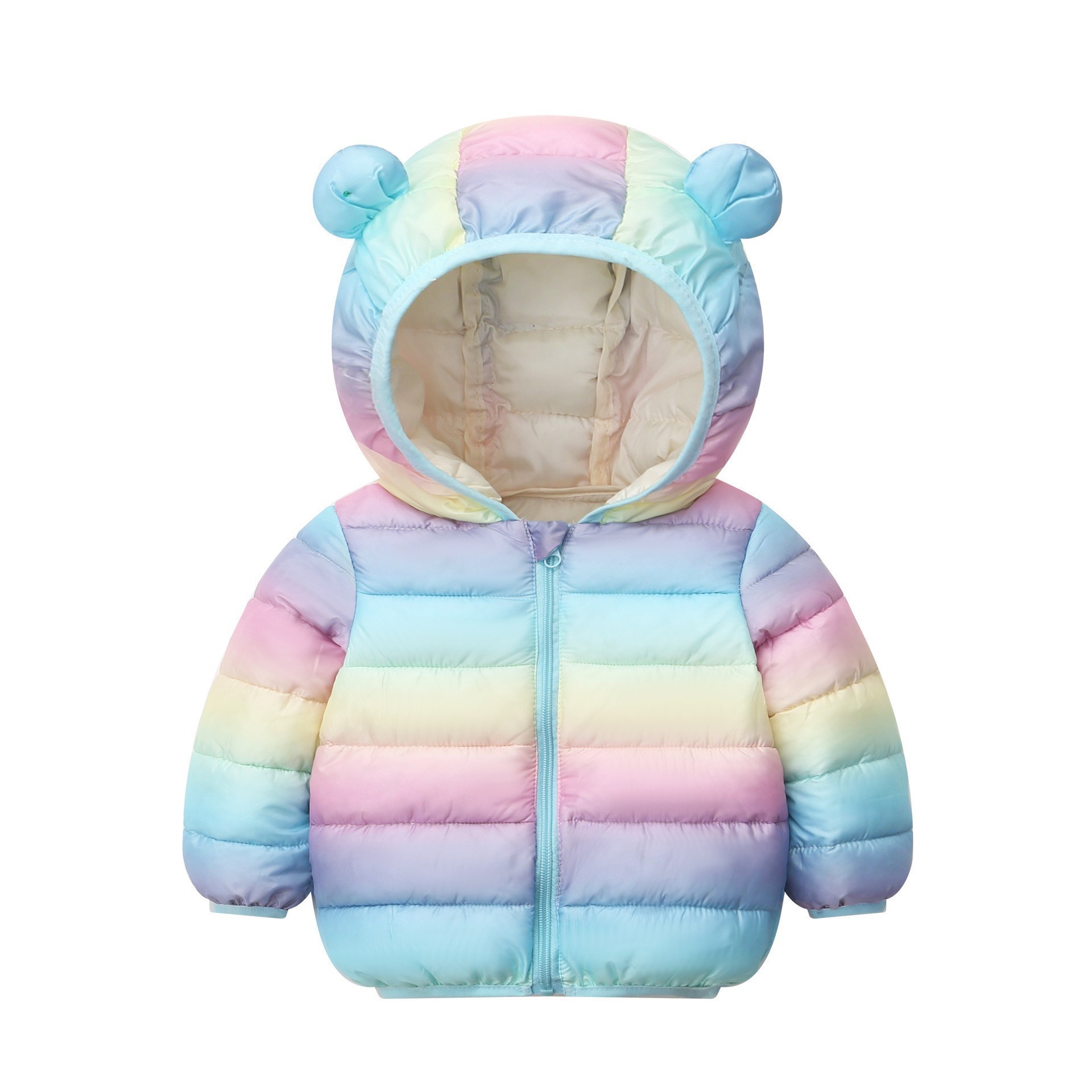 Autumn and winter new children's light down cotton-padded jacket boys and girls warm coat baby ears factory direct sales