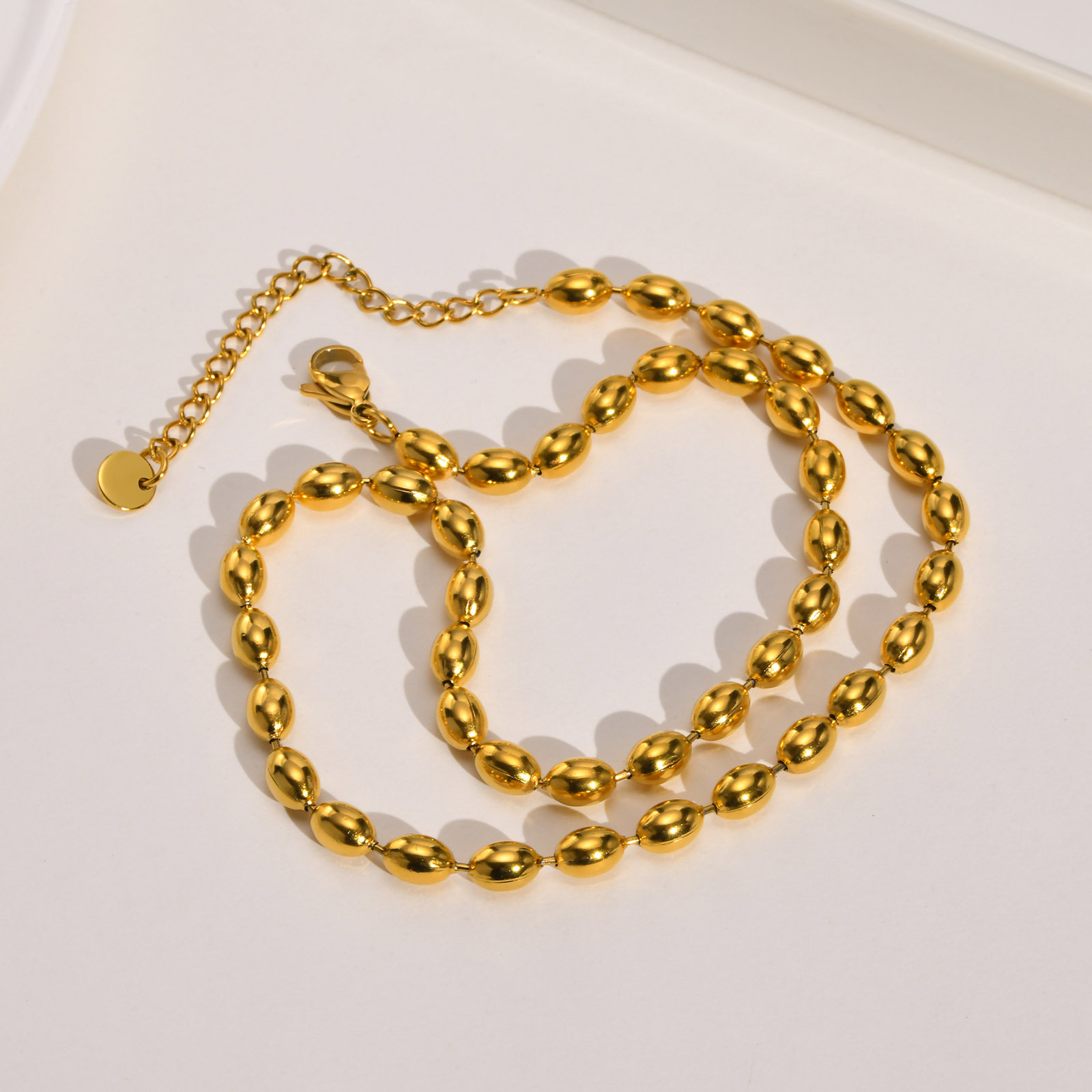 8g Weight 0.03µm Gold Plating Thickness Wholesale Jewelry Simple Style Geometric 201 Stainless Steel Gold Plated Plating Stainless Steel Necklaces