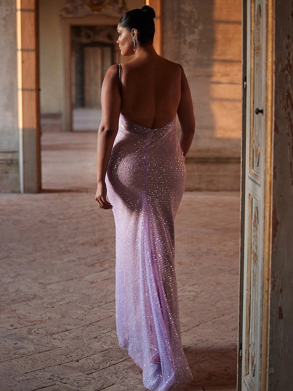 Europa y los Estados Unidos transfronterizos nueva Amazon mujer fiesta de sequillas púrpura sexy vestido de noche vestido de noche