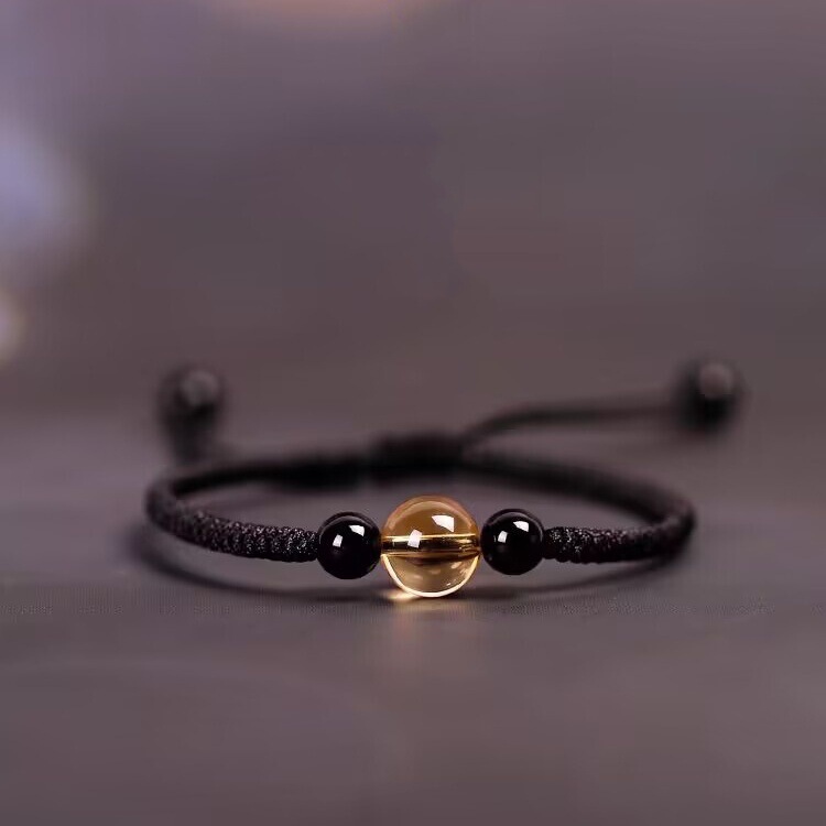 Brazil natural citrine bracelet for men and women hand-woven hand rope holiday birthday gift