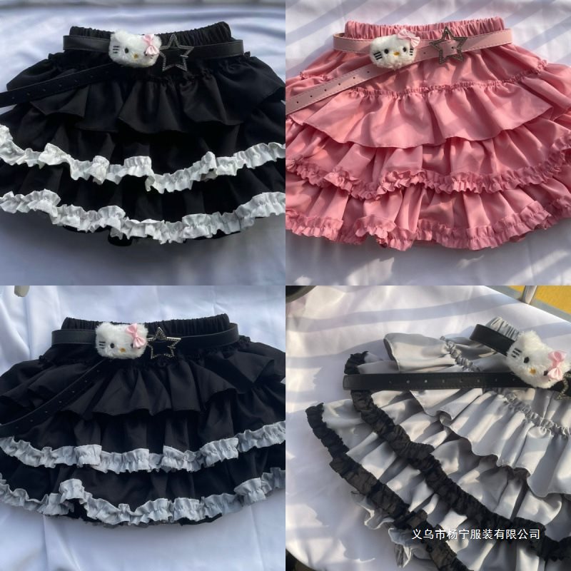 拼色大合集2辣妹亚文化多层韩版花边裙女南瓜半身裙蛋糕蓬蓬裙