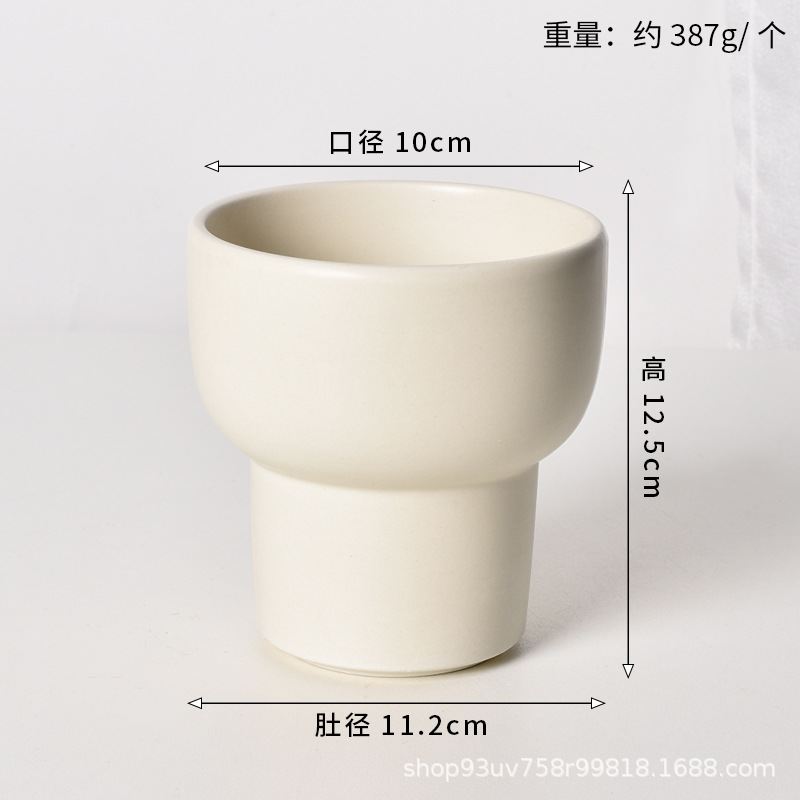 Pot de cerámica crema INS lujo ligero de alto nivel sensación de plantación de orquídeas mariposa simple orquídeas plantación de pot de porcelana blanca Dehua