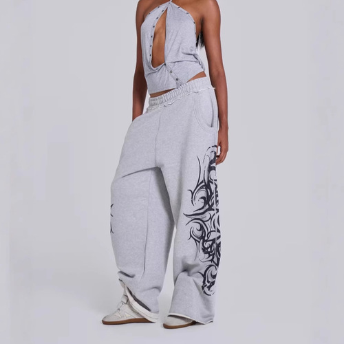 Vintage American Streetwear Jaded London Trend Print Loose Wide Leg Straight Leg Casual Sweatpants