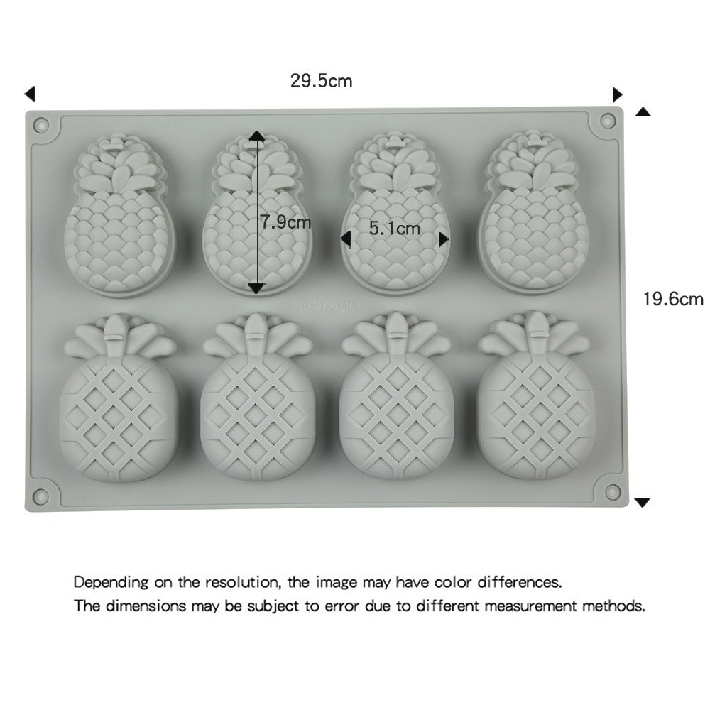 8 piña 18 molde de silicona pastel helado pudín molde de postre jabón utensilios