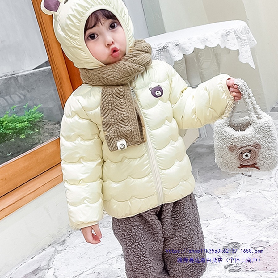 儿童棉服轻薄款中小童棉袄一岁女宝宝冬装洋气外套男婴儿棉衣免洗