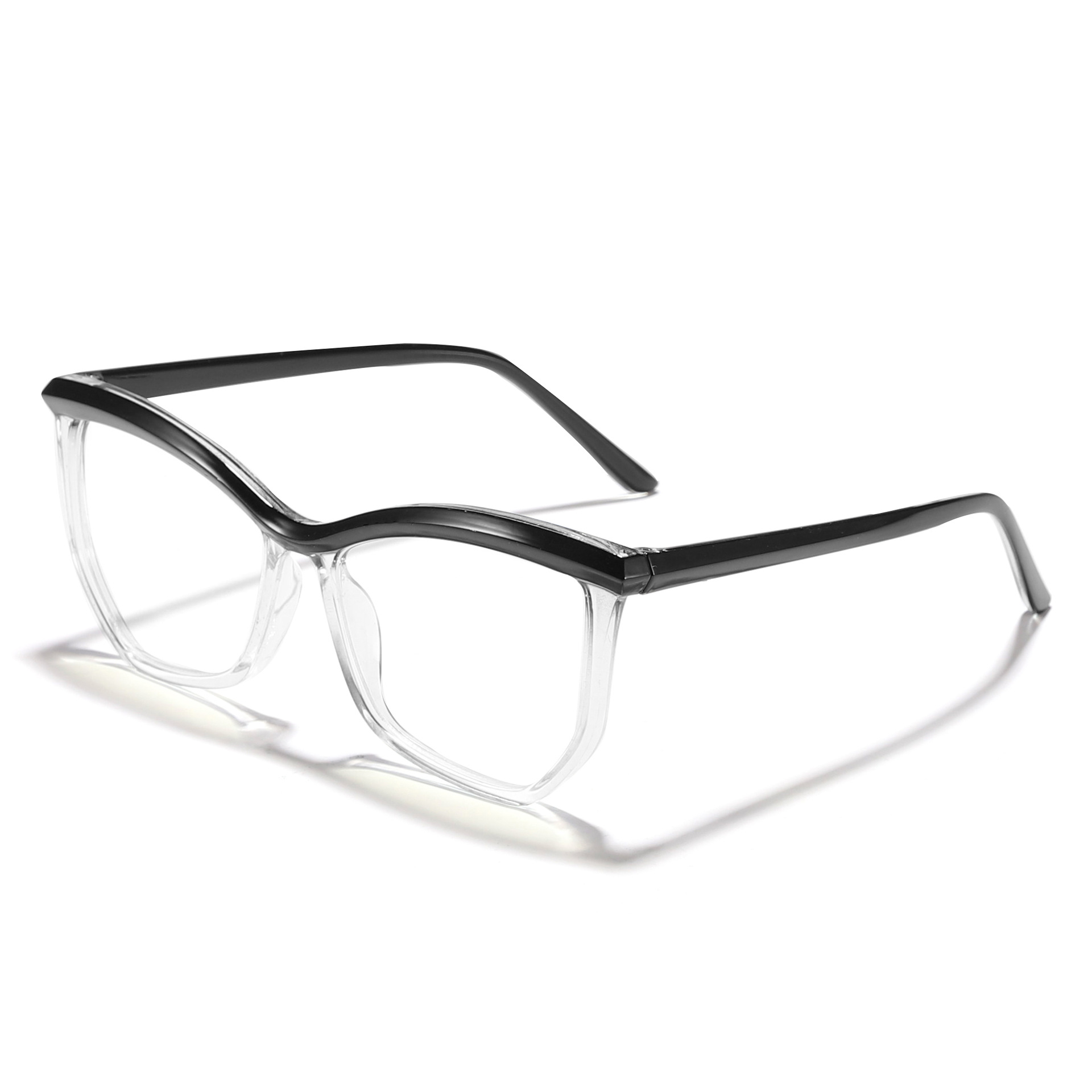 Marco de gafas de cejas transfronterizo antiazul espejo plano poligonal irregular marco de gafas de maquillaje europeo y americano puede equiparse con miopía