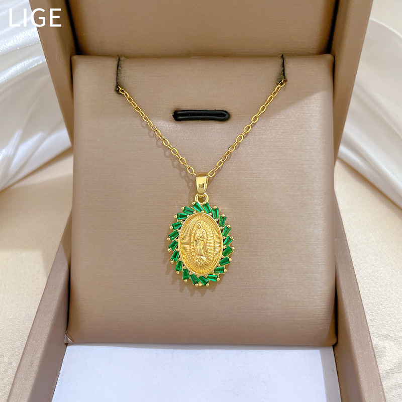 Collana donna a forma di uovo con ritratto e strass_voghion.com