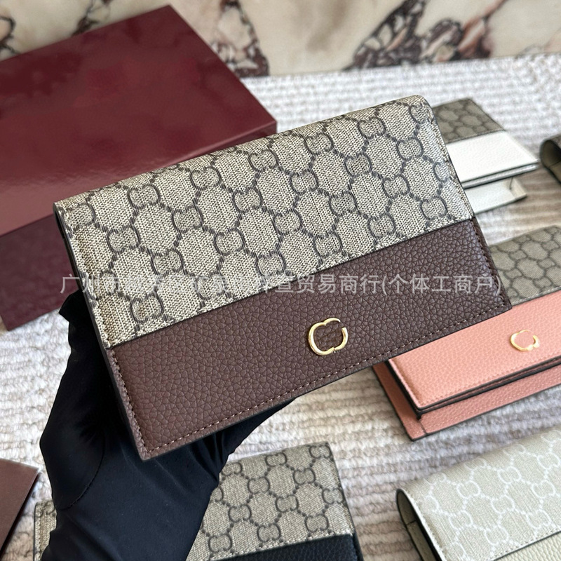 Cross-Border New Classic Monogram Leather Chain Woc Fortune Bag, Fashionable and Versatile Genuine Leather Shoulder Crossbody Small Square Bag