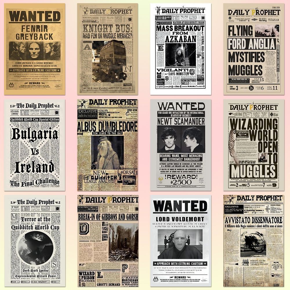 108 pegatinas diarias mágicas de Harry el vidente decoración minimalista creativa para teléfonos móviles pegatinas impermeables de escritorio