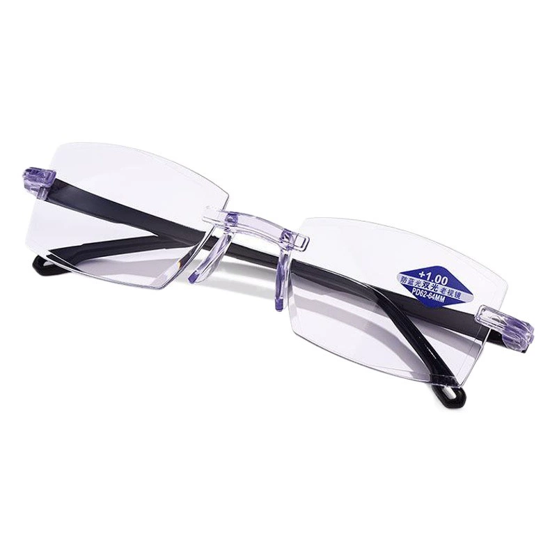 Новые анти-синий свет Алмазная отделка двойной свет пресбиопические очки безрамные интегрированные пресбиопические очки HD оптовая продажа с фабрики