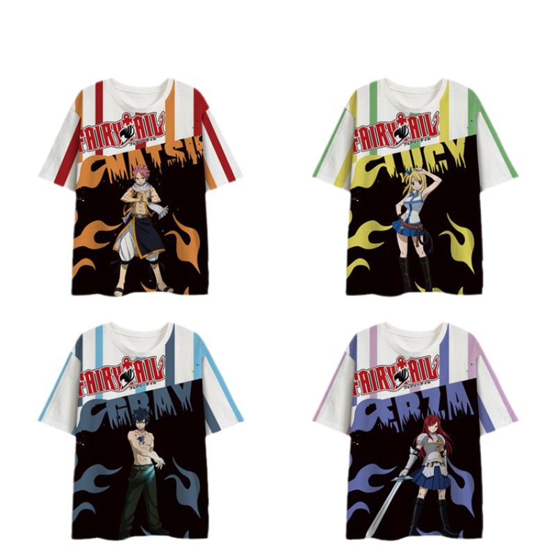 夏季日漫二次元妖精的尾巴卡通短袖T恤服装透气舒适休闲宽松上衣