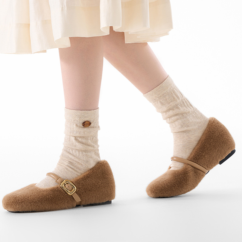 Ourlikable Women's Mid-Calf Socks 2025 New Popular White Spring and Autumn Socks to Match with Small Leather Shoes, Slouchy Long Socks