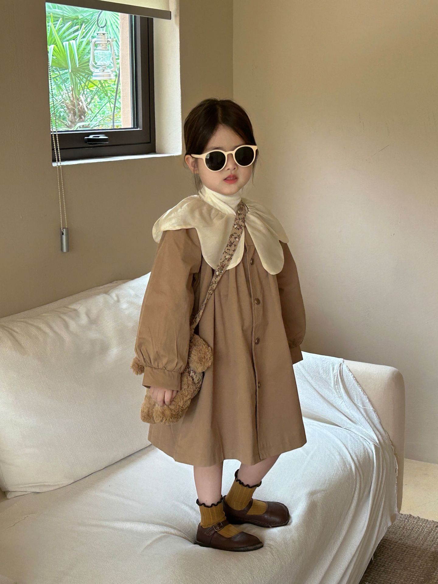 Simple Style Classic Style Solid Color Cotton Blend Polyester Girls Outerwear display picture 1