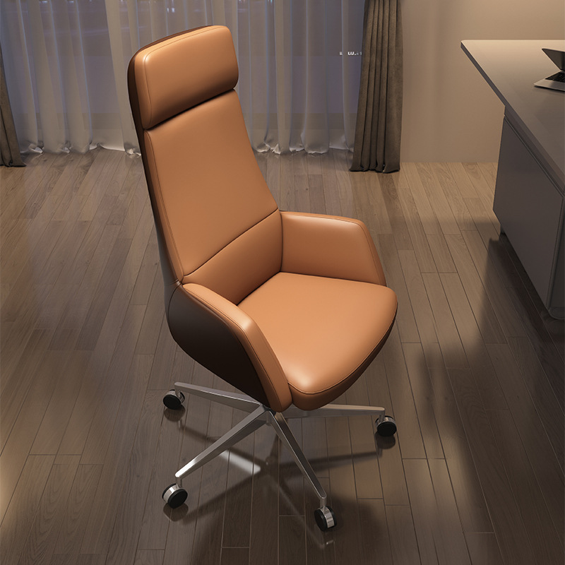 Silla de oficina de respaldo alto simple SILLA DE Gerente Ejecutivo arte de cuero inclinable Silla de computadora de oficina cómoda silla de recepción a juego