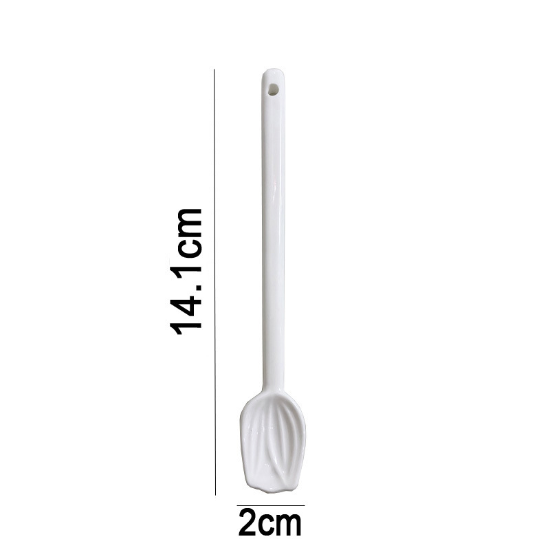 Ceramic Tulip Coffee Spoon With Creative Relief Heart Design_voghion.com