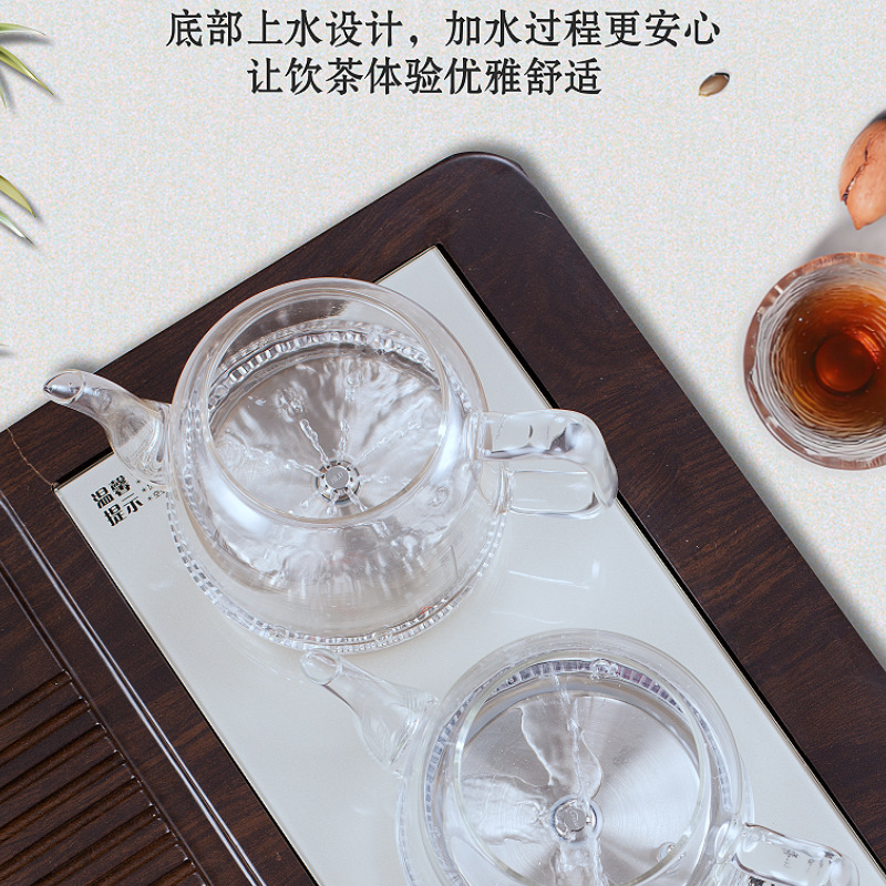 インテリジェント全自動給水ガラス電気ケトルとティーテーブルオールインワンマシン、お茶を淹れたりお茶を淹れたりするための特別なティーテーブルが埋め込まれています|undefined