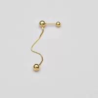 KLS1189 Японские и корейские украшения 14K Золотые серьги Элегантная простая Длинная цепочка Шариковый винт Серьги-гвоздики