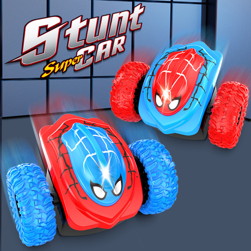 Cross-Border New Product Stunt Car Rolling Remote Control Toy Car Kidsren's Spider Toy Man 360 Degree Rotation Wholesale Gift