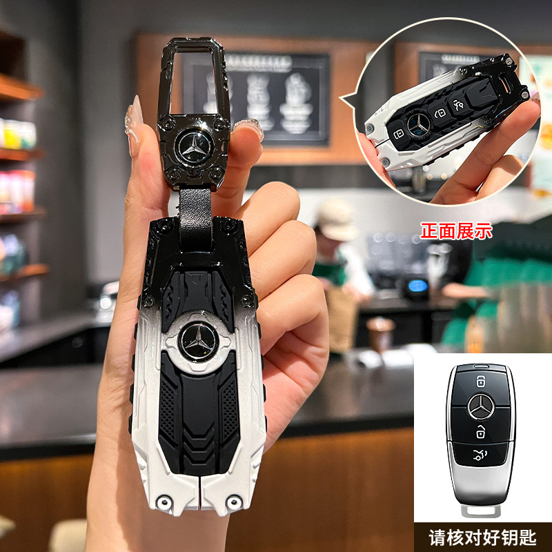 스타일 A [헤비듀티-메탈 스퀘어 버클]-블랙 앤 화이트 그라데이션