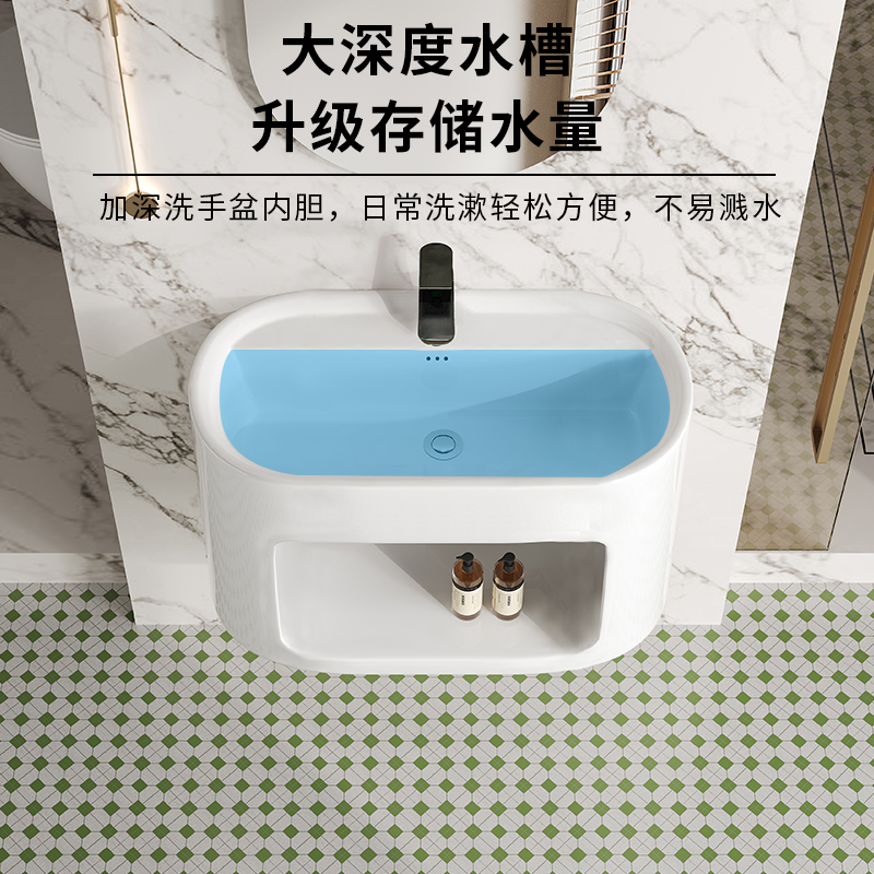 Crema de viento colgante tipo pared lavabo cerámico elíptico lavabo