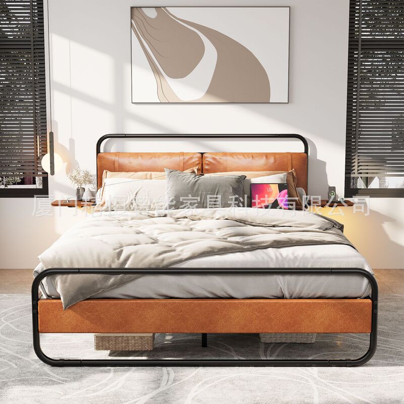 Modern Minimalist Upholstered Bed for Home Use, Double Bed for 1.8m Bedrooms, B&B, Hotel, Factory Direct Sale