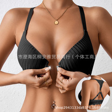 2025新款外贸欧美风大码内衣女士前排扣性感文胸聚拢上托厂家直销