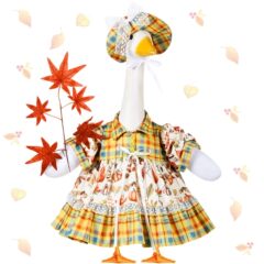 秋季鹅服装 枫树门廊鹅服装 精致的门廊鹅衣服配宽帽子 适用于23