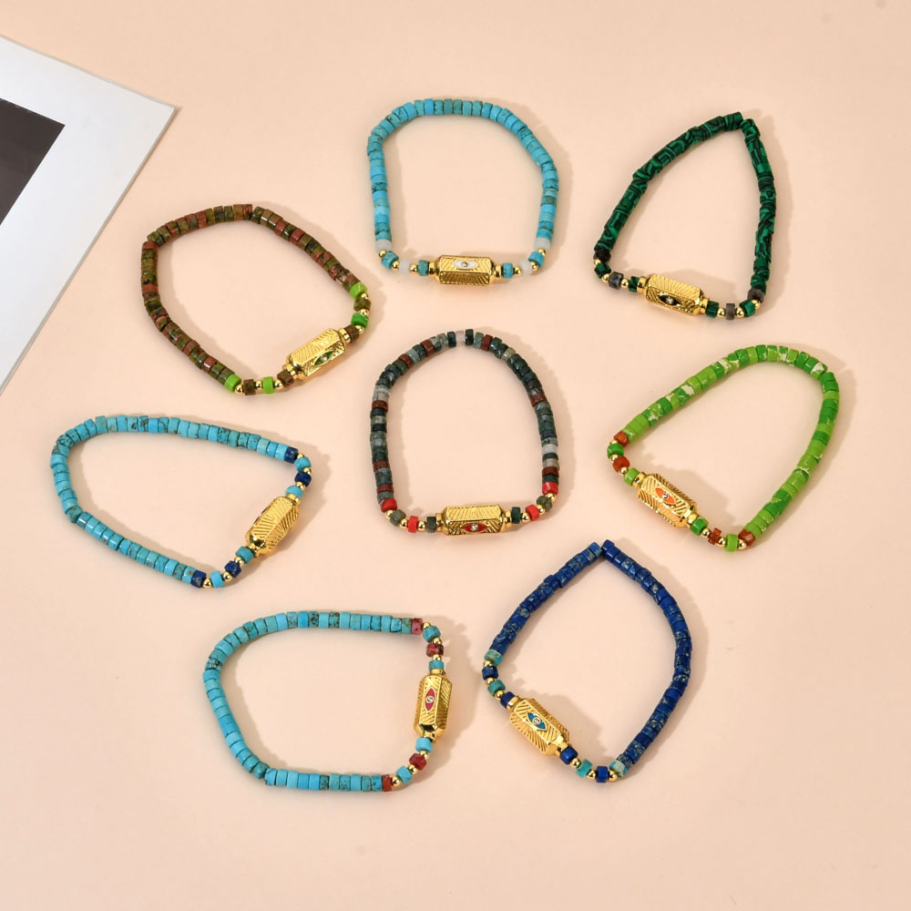 1 Piece Quantity Holiday Occasion natural stone, Seed Bead Material Wholesale Jewelry Vacation Devil's Eye Natural Stone Seed Bead Beaded Bracelets