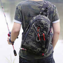 路亚多功能斜挎包单肩背包腰包竿包一体式背包防水渔具专用钓鱼包