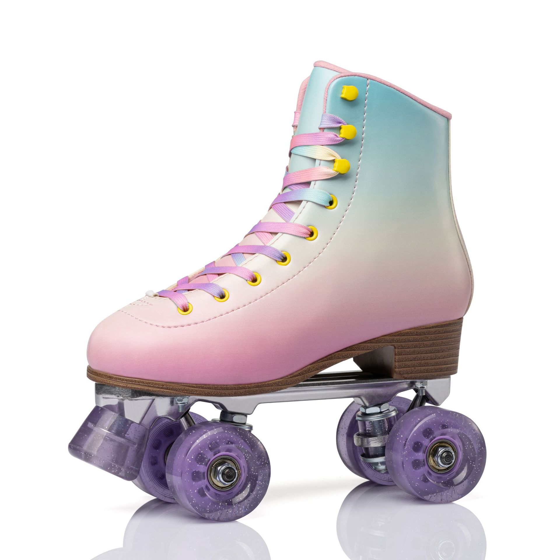 溜冰场印花双排旱冰鞋轮滑直排老式成人儿童发闪光初学双排轮滑鞋-阿里巴巴