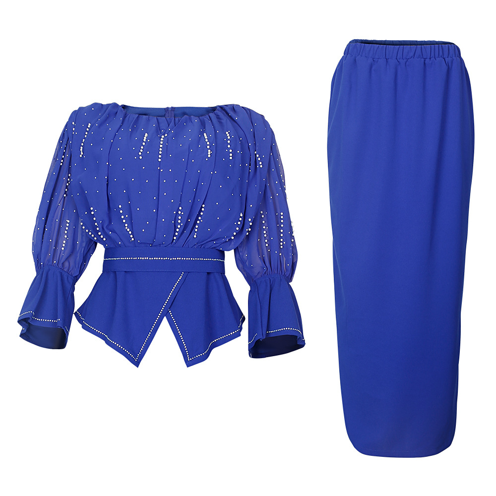 Vêtements pour femmes, robe de tempérament de déplacement, vêtements pour femmes, grande taille, haut + jupe, ensemble deux pièces_voghion.com