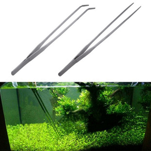 Stainless Steel Water Grass Tweezers Aquarium Stainless Steel Tools 27cm Straight Elbow