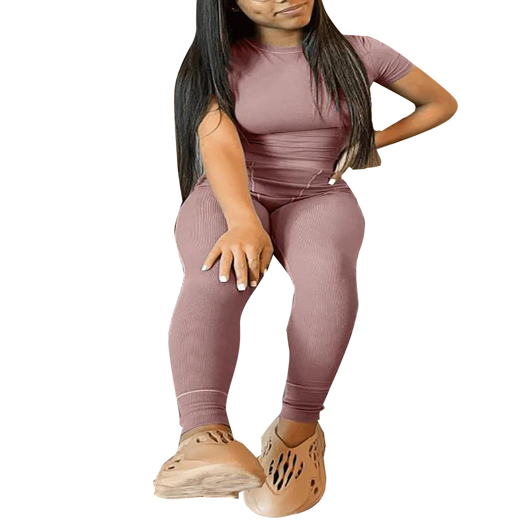 P2303 nouvel été ensemble de rayures de couleur claire personnalisé_voghion.com