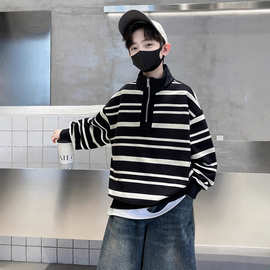 儿童装男童卫衣春秋款2025新款秋装痞帅秋季帅气中大童男孩上衣潮